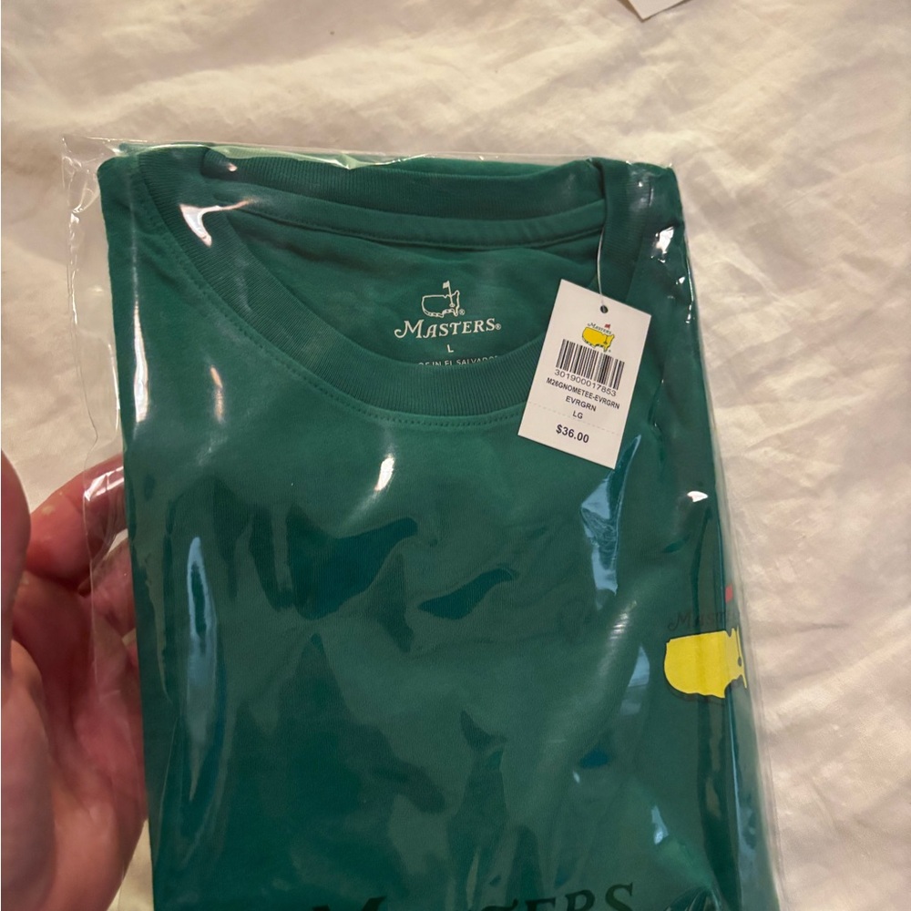 Masters Green Logo Tee with Yellow Accent